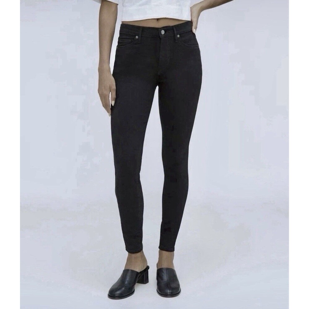 Everlane The Mid Rise Skinny Stretch Black Organic Jeans Women’s Size 28 X 27